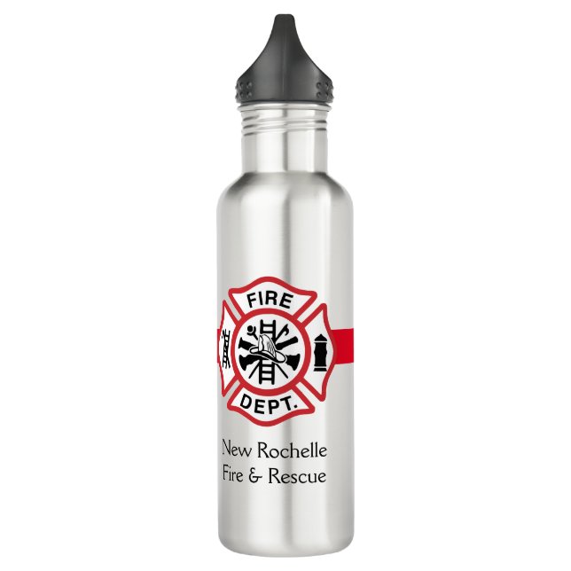 Your Firehouse Emblem Fire Department Firefighter 710 Ml Water Bottle (Left)