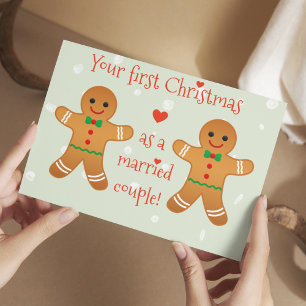 Your First Christmas as Mum & Dad Gingerbread Men Postcard