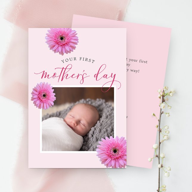 Your First Mother's Day Daisy Photo Flat Card (Creator Uploaded)