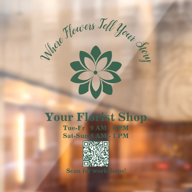 🌸Your Florist Shop, Custom Cling Vinyl Sign (Sheet 2)