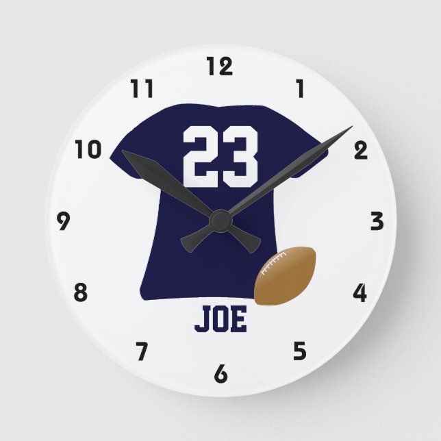 Your Football Shirt With Ball Round Clock (Front)