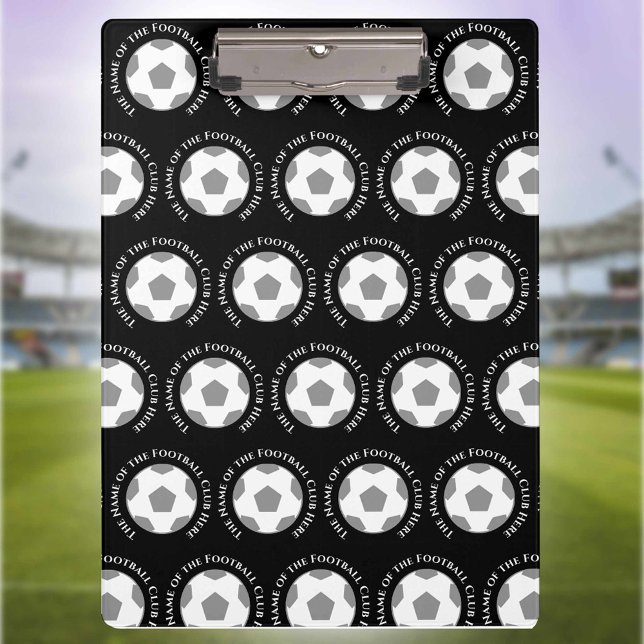 Your Football Team in Black & White Football Coach Clipboard (Creator Uploaded)