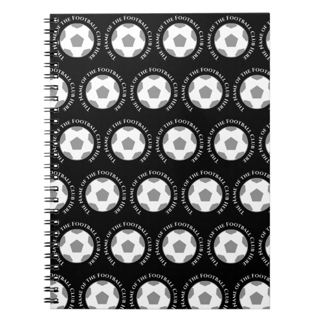 Your Football Team in Black & White Notebook (Front)