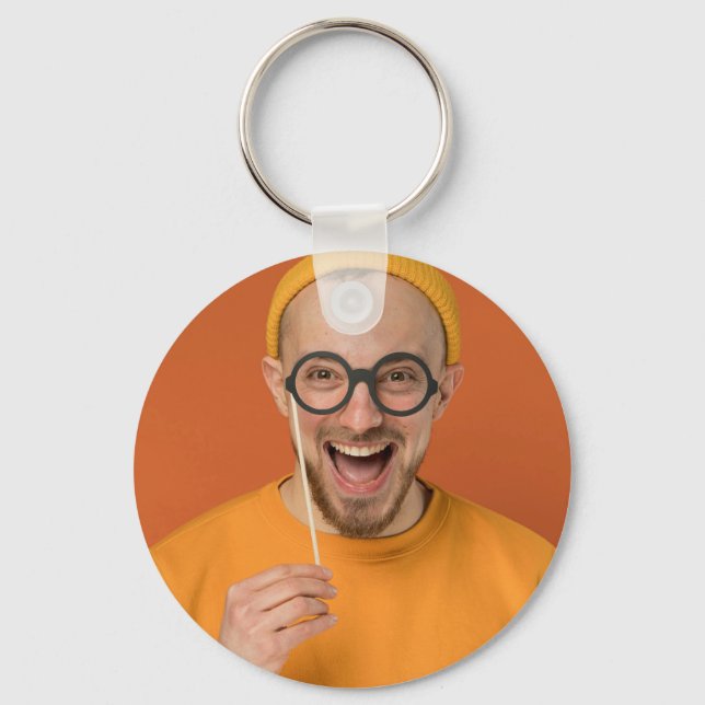 Your Funny Photo Selfie Upload Key Ring (Front)