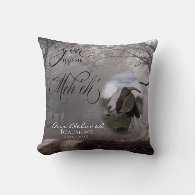 Your Goat Photo  Sympathy You Had Me at Meh Cushion (Front)