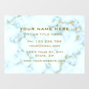 Your Gold White Marble Golden Text Window Cling