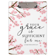 Your Grace is Sufficient Bible Cherry Blossoms 