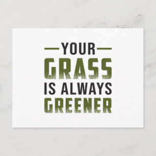 Your Grass Is Always Greener Landscaper Four Funny Postcard