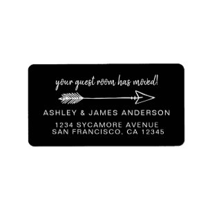 Your Guest Room Has Moved Black New Address Label