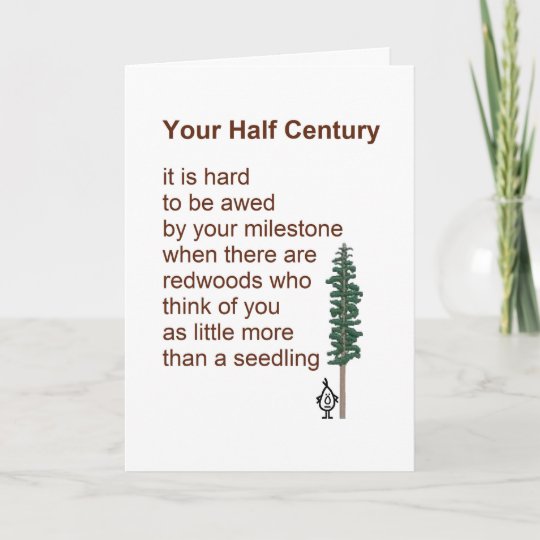funny 50th birthday poem Card 