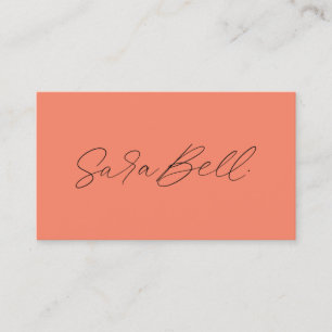 Your Handwritten Signature Upload Coral Modern Business Card