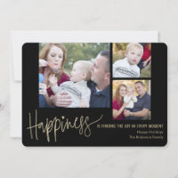 Your Happiness 3 Photos Holiday Photo Cards