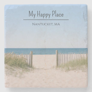 Your Happy Place Custom Location Stone Coaster