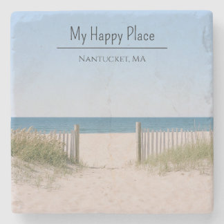 Your Happy Place Custom Location  Stone Coaster