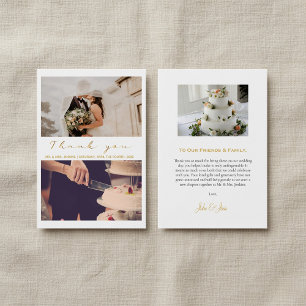 Your happy wedding photo, modern thank you card