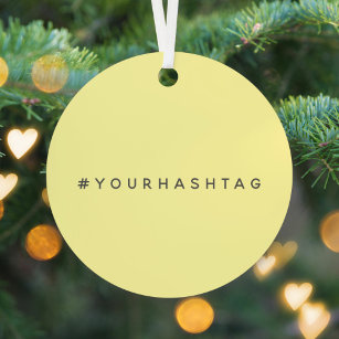 Your Hashtag #   Modern Yellow Social Media Viral Metal Tree Decoration