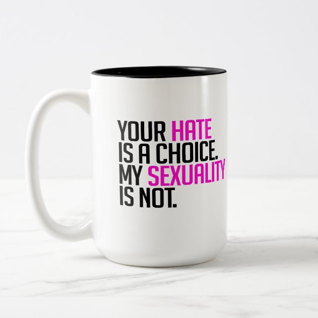 Your Hate is a choice Two-Tone Coffee Mug (Left)
