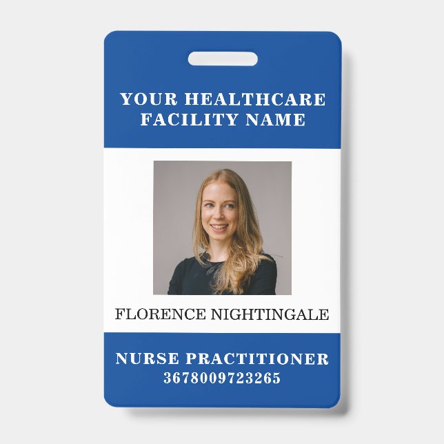Your Health Care Company Employee Photo ID Badge (Front)