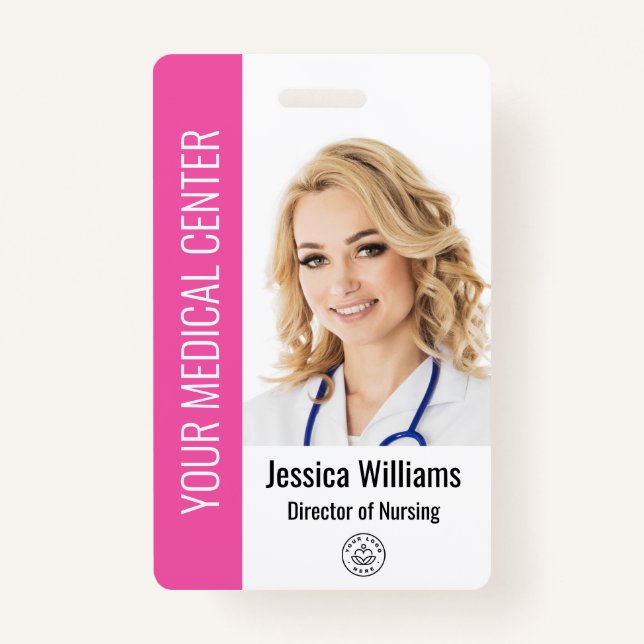 Your Health Care Company Logo Photo ID Badge (Front)