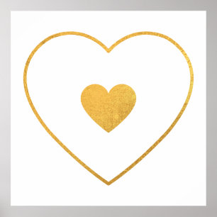 Your Heart in my Heart Yellow Gold Foil Poster