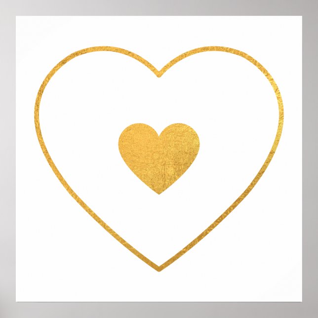 Your Heart in my Heart Yellow Gold Foil Poster (Front)