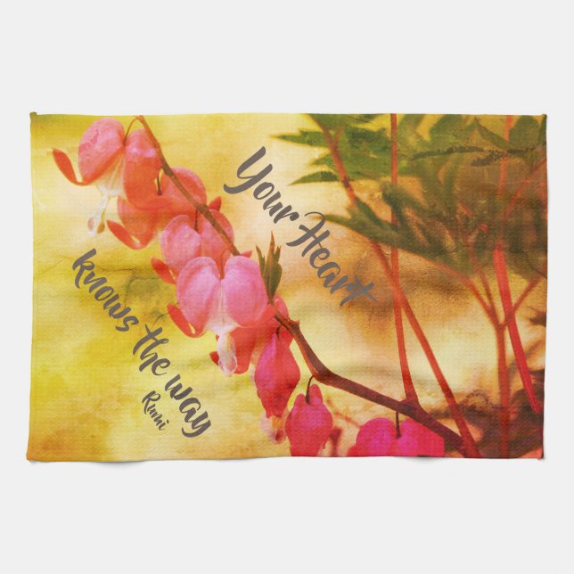 Your Heart Knows Bleeding Hearts Inspirational  Tea Towel (Horizontal)