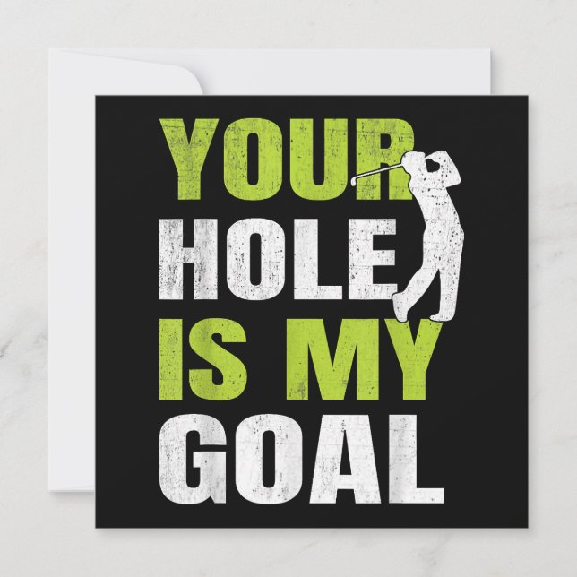 Your Hole Is My Goal - Golf Player Golfing Humour  Thank You Card (Front)