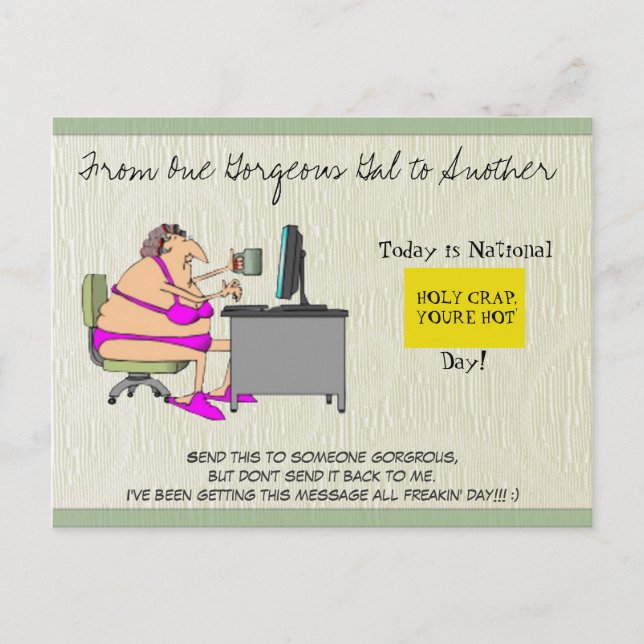 Your Hot - Old lady at the computer Postcard (Front)
