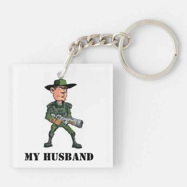 Your husband vs. My husband Key Ring (Back)
