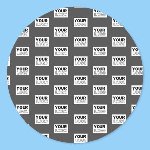 Your Image Design or Business Logo Tiled Grey Classic Round Sticker