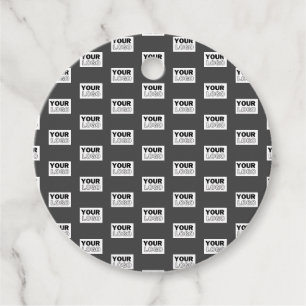 Your Image Design or Business Logo Tiled Grey Favour Tags