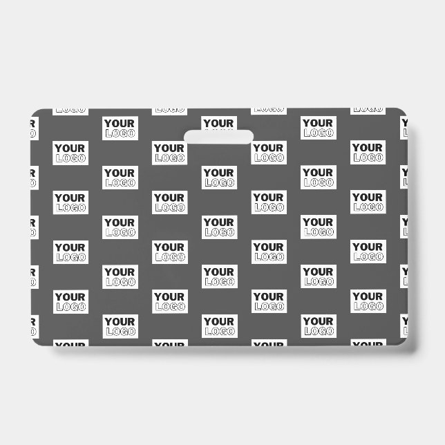 Your Image Design or Business Logo Tiled | Grey ID Badge (Front)