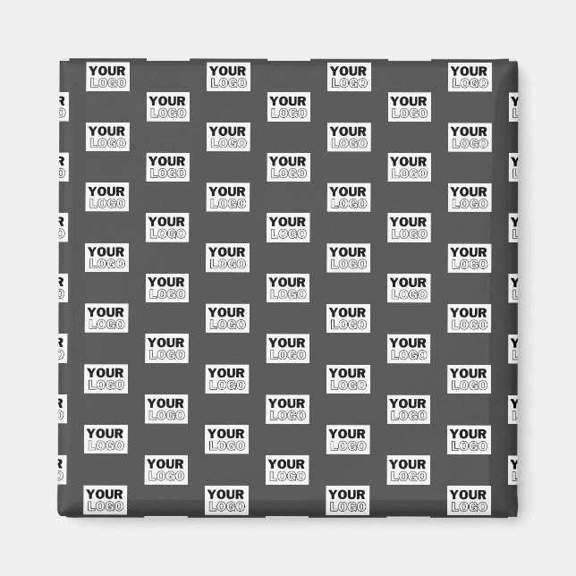 Your Image Design or Business Logo Tiled | Grey Magnet (Front)