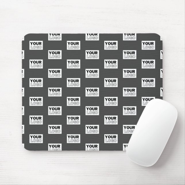 Your Image Design or Business Logo Tiled | Grey Mouse Pad (With Mouse)