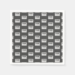 Your Image Design or Business Logo Tiled Grey Napkin