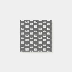 Your Image Design or Business Logo Tiled   Grey Post-it Notes