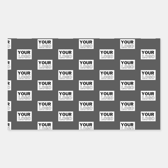 Your Image Design or Business Logo Tiled | Grey Rectangular Sticker (Front)