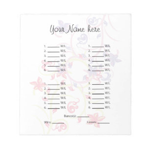 Your Image Here Bunco Sheet/Card Notepad