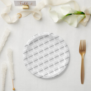 Your Image/Logo Lightened Automatically + Pattern Paper Plate