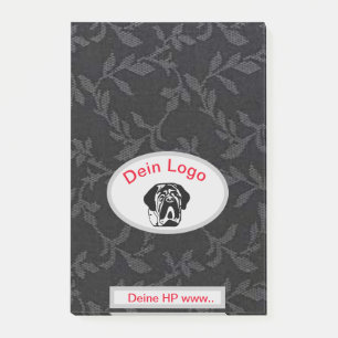 Your image Mastiff Bulldog logo adhesive label Post-it Notes