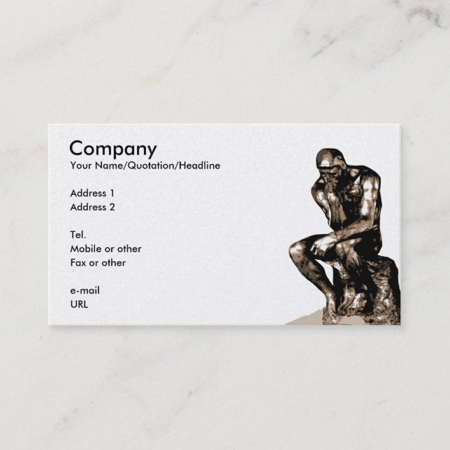 Your individual profile card with Rodin's Thinker (Front)