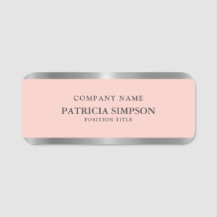 Your Individual Style Light Pink & Metallic Silver Name Tag