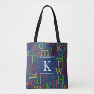Your Initial Colourful Alphabet Tote Bag