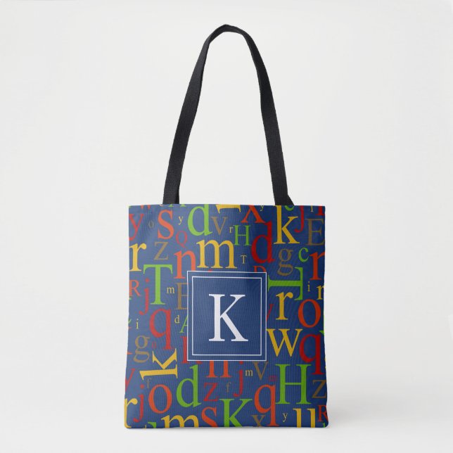 Your Initial | Colourful Alphabet Tote Bag (Front)