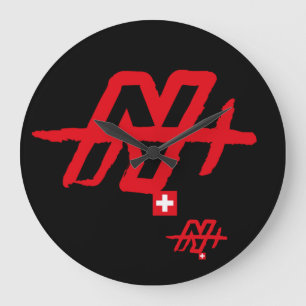 Your initial letter N, letter SUISSE v TRACE Large Clock