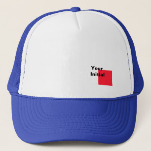 Your Initial Monogram Deep Blue Trucker Hat