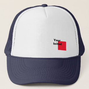 Your Initial Monogram Navy Blue Trucker Hat
