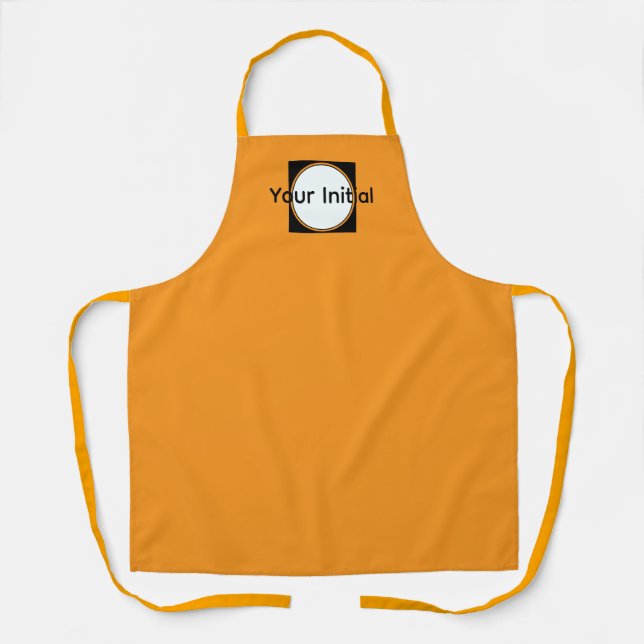Your Initial Monogram Orange Apron (Front)