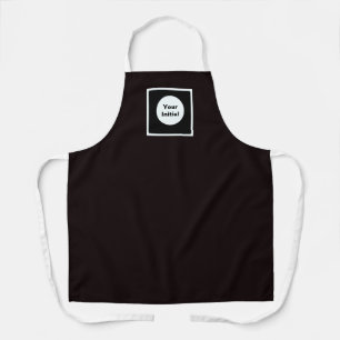 Your Initial Monogram White Straps Black Apron