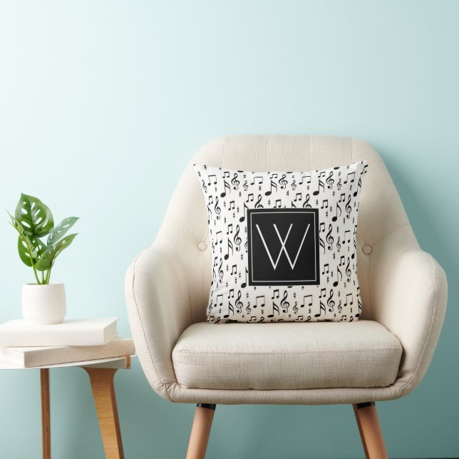 Your Initial | Musical Notes Cushion (Chair)